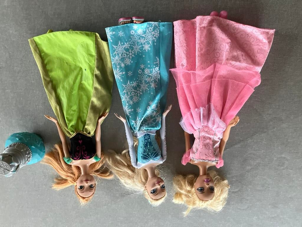 3 Frozen poppen, Kinderen en Baby's, Speelgoed | Poppen, Ophalen, Gebruikt