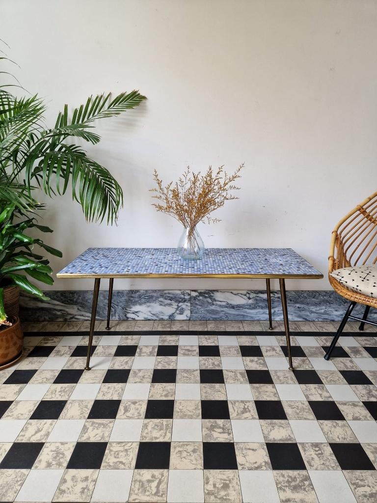 Vintage sixties mozaïek salontafel | coffeetable, Ophalen, Minder dan 50 cm, 100 tot 150 cm, Overige materialen