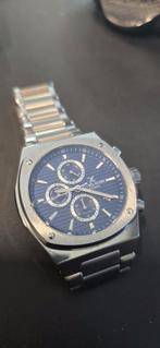 Daniel Klein Exclusive herenhorloge - blauw metallic, Handtassen en Accessoires, Horloges | Heren, Staal, Staal, Polshorloge, Zo goed als nieuw