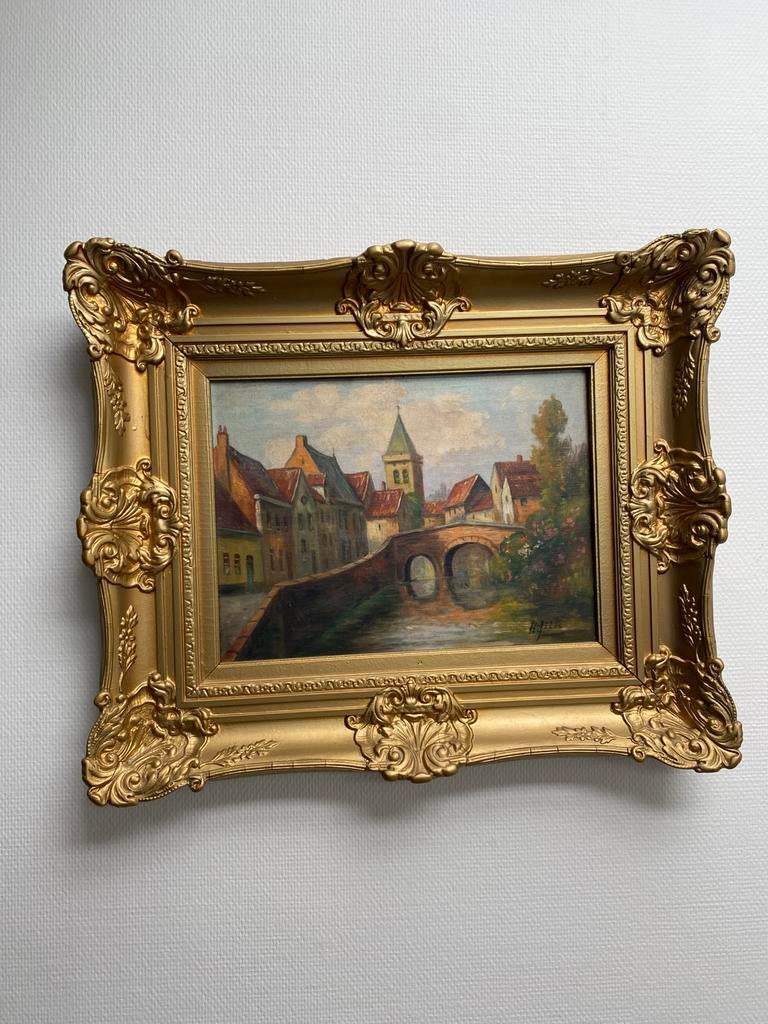 Mooi schilderijtje Brugge, Antiek en Kunst, Ophalen