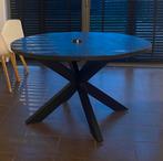 Table à manger - Table ronde en bois noire 130 cm, 100 à 150 cm, Rond, 100 à 150 cm, Enlèvement