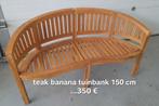 Nieuwe teak banana tuinbank, Tuin en Terras, Ophalen