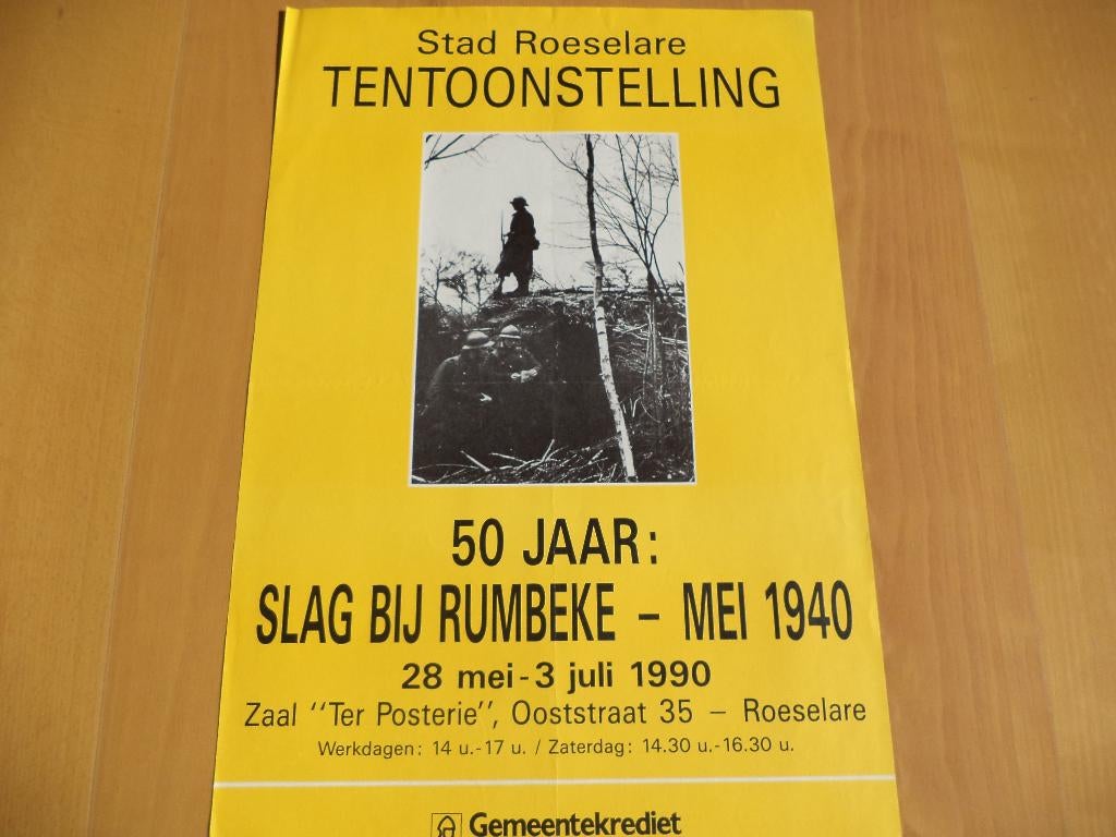 Herdenking Slag bij Rumbeke 1940 Wereldoorlog II ABBL oorlog, Ophalen of Verzenden