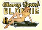 Pin Up Girl Cherry Bomb sticker #182, Verzenden, Nieuw