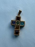 10 karaat geel gouden hanger met multi gemstone setting, Enlèvement, Comme neuf, Jaune