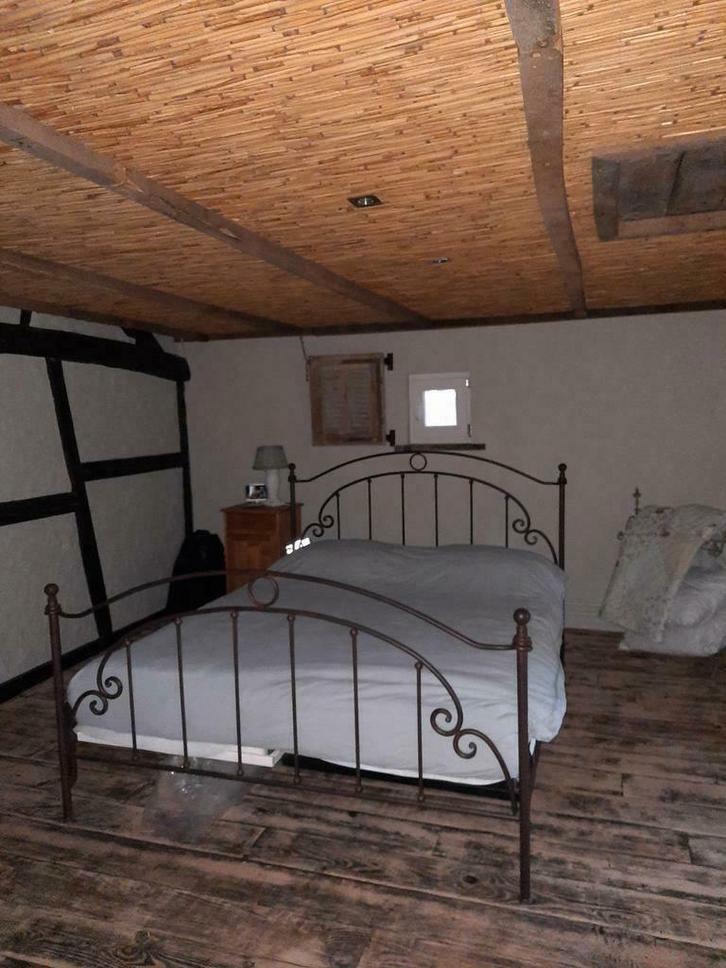 Smeedijzeren Spijlenbed 1m60, Huis en Inrichting, Slaapkamer | Bedden, Zo goed als nieuw, Tweepersoons, 160 cm, 200 cm, Metaal