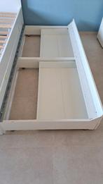 1 persoonsbed met uittrekbaar bed en nachtkastje, Huis en Inrichting, Ophalen, 90 cm, Eenpersoons, Wit