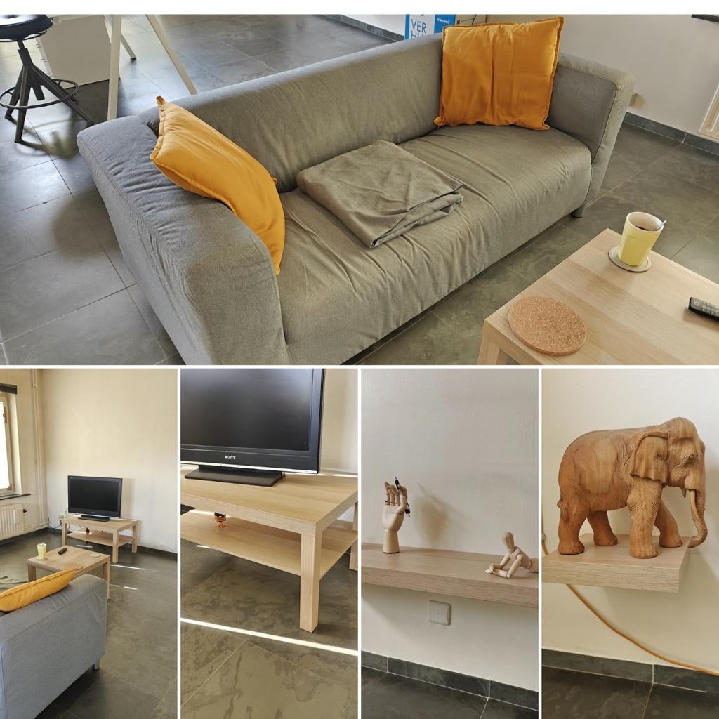 Bank + tafeltjes + planken, Ophalen