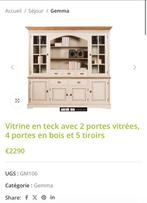 Vitrine en teck, Huis en Inrichting, Kasten | Buffetkasten, Ophalen, Zo goed als nieuw, Teakhout