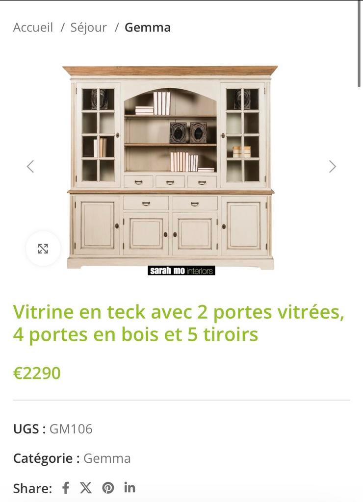 Vitrine en teck, Maison & Meubles, Armoires | Buffets, Comme neuf, Teck, Enlèvement