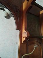 Porte-manteau art déco en acajou, bronze et marbre, Comme neuf, Enlèvement, 200 cm ou plus, Bois