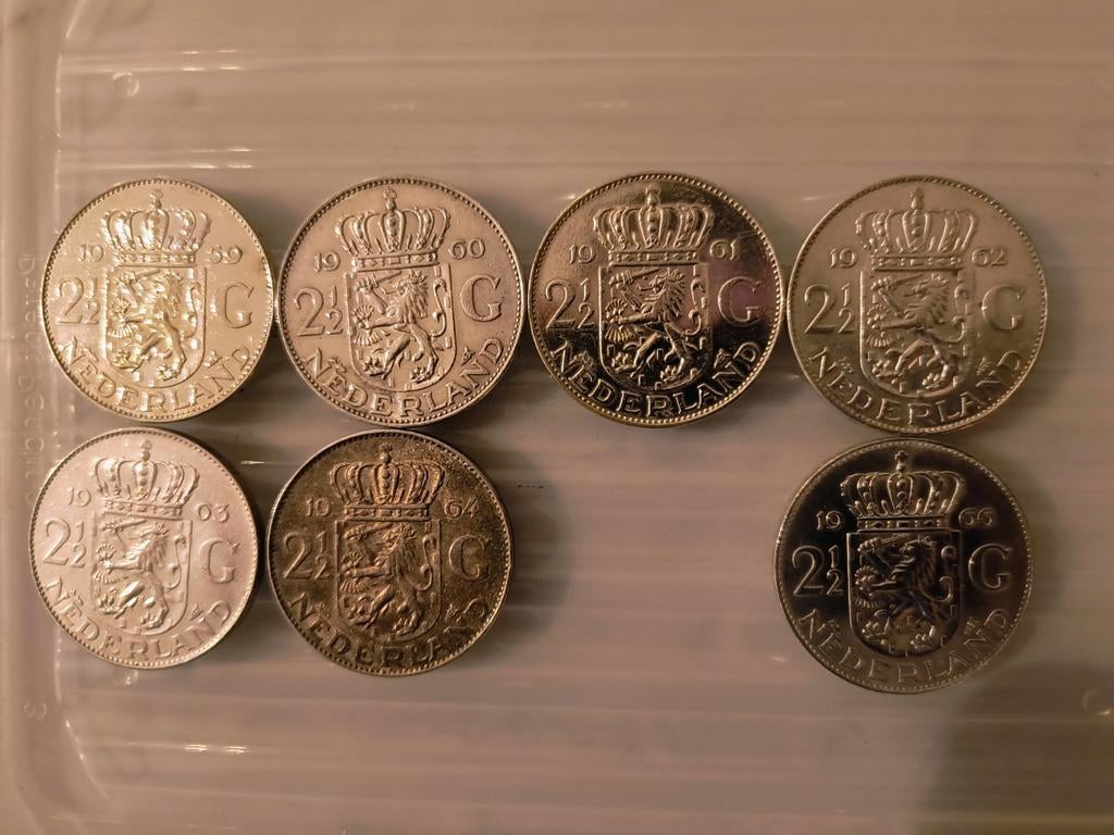 10x zilver Rijksdaalder Juliana, Postzegels en Munten, Ophalen of Verzenden, Zilver