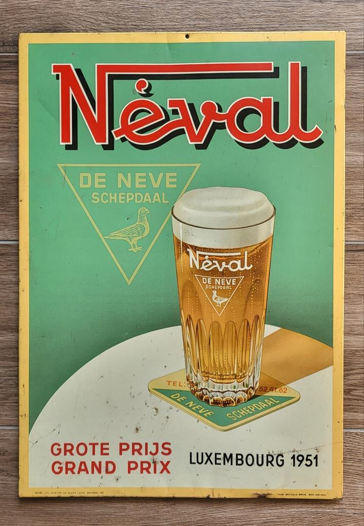 Blikken reclamebord Néval., Verzamelen, Merken en Reclamevoorwerpen, Reclamebord, Ophalen of Verzenden