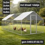 Kippenrennen incl draad en dakje. Alle maten in stock., Ophalen, Nieuw