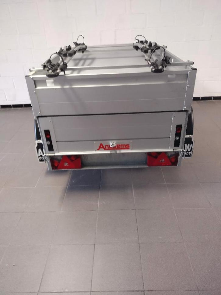 Anssems bagage aanhangwagen met 2 Thule fietsdragers, Auto diversen, Aanhangers en Bagagewagens, Zo goed als nieuw, Ophalen