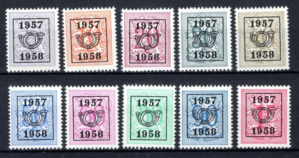 PRE666/675 MNH** 1957 - Cijfer op heraldieke leeuw  REEKS 50, Ophalen of Verzenden, Postfris, Postfris