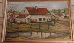 Maison de campagne tableau très coloré, frais signé Daneels, Antiquités & Art, Enlèvement ou Envoi