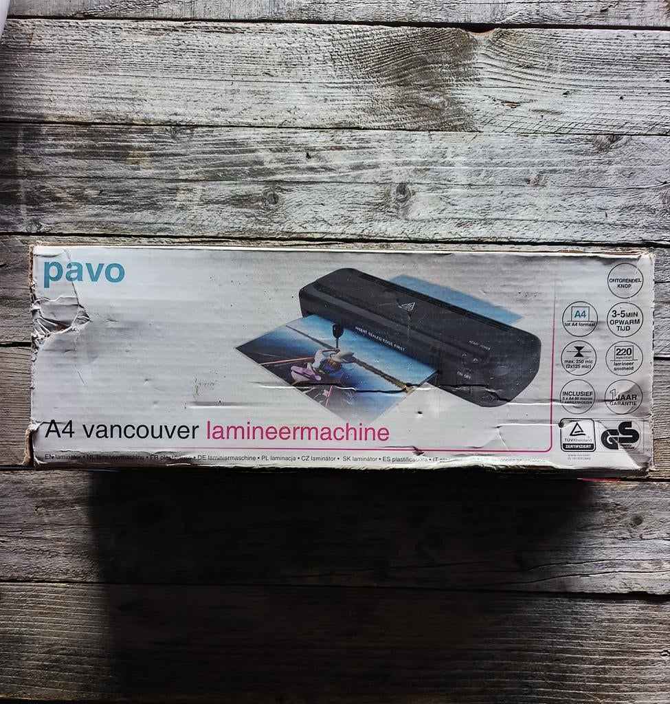 A4 lamineermachine – Pavo Vancouver – zo goed als nieuw, Diversen, Bureau-accessoires, Ophalen, Gebruikt