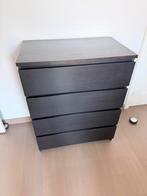 Ikea Malm ladekast zwartbruin 4 lades, Ophalen, Gebruikt, 100 tot 150 cm, 50 tot 100 cm
