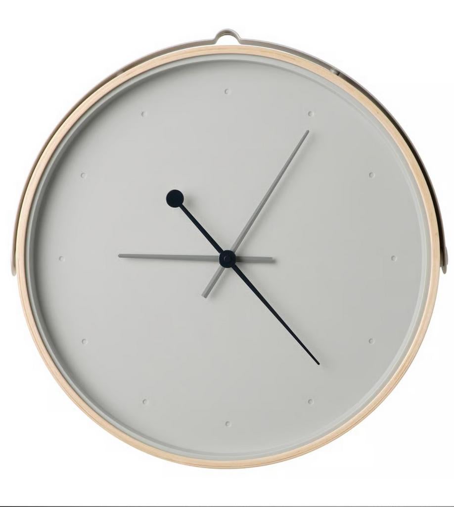 Belle horloge murale neuve cadre métallique gris clair neuve, Maison & Meubles, Enlèvement, Comme neuf, Horloge murale