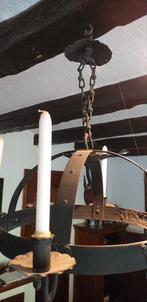 Antieke Gotische smeedijzeren kroonluchter / kroonluster, Ophalen, Overige materialen