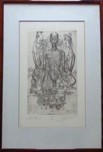 ROGER VAN BELLEGHEM / NAAKTEN / ZW-W ETS / 57x40cm / KADER, Antiek en Kunst, Kunst | Litho's en Zeefdrukken, Ophalen of Verzenden