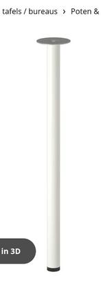 Tafelpoten lichtgrijs 4 stuks, Pied de table, Rond, 50 à 100 cm, Comme neuf