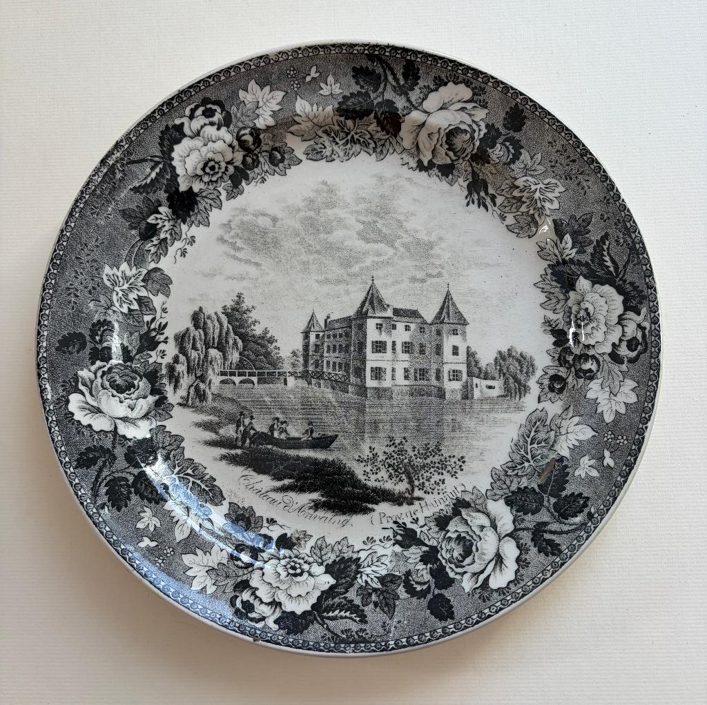 Château de ANVAING Hainaut assiette P. J. BOCH 1823 faïence, Antiquités & Art, Envoi