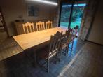 Table de salle a manger avec 6 chaises - Chêne massif, Enlèvement, Utilisé, Bois, 4 à 6 chaises