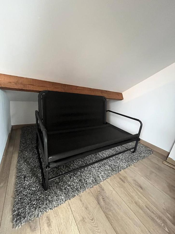 Zetelbed, Huis en Inrichting, Slaapkamer | Slaapbanken, Zo goed als nieuw, 120 cm, 190 cm of minder, Twijfelaar, Grijs, Zwart