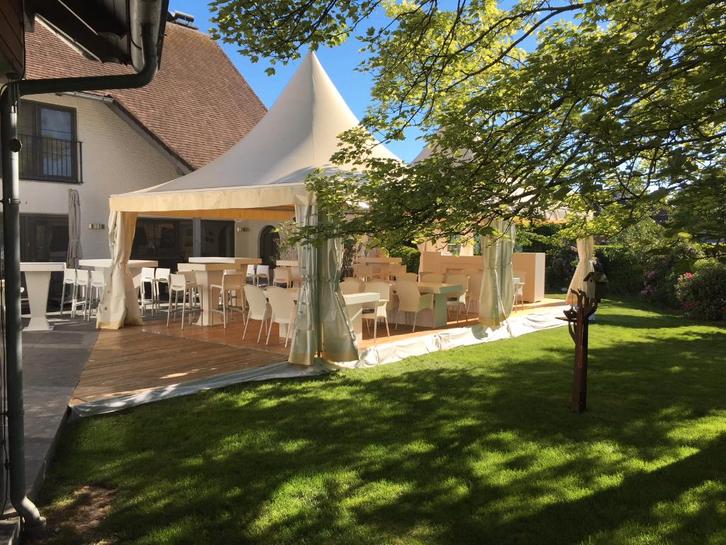 Pagodetent Feesttent Opslagtent 5x5mtr ( Koop en/of huur ), Tuin en Terras, Partytenten, Gebruikt, Pagodetent, 2 meter of meer