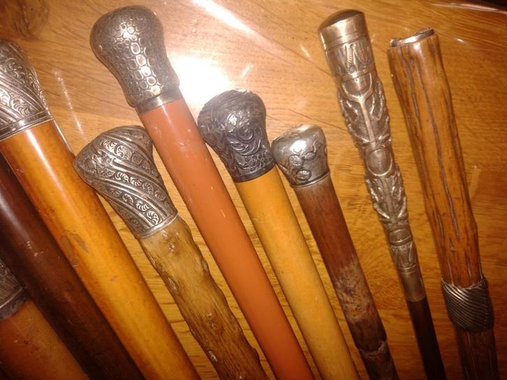 Oude wandelstok met zilveren knop, Diversen, Looprekken