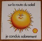 Vintage sticker Shell route du soleil oil retro autocollant, Comme neuf, Voiture ou Moto, Enlèvement ou Envoi