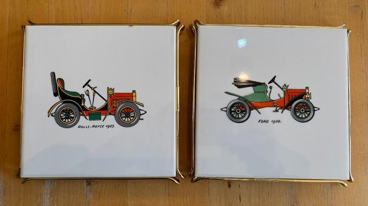 Villeroy & Boch Mettlach tegels – Ford & Rolls-Royce, Antiek en Kunst, Antiek | Keramiek en Aardewerk, Ophalen of Verzenden