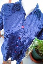 zacht blauwe retro vintage dressing blouse, Kleding | Dames, Maat 38/40 (M), Vintage Dressing, Blauw, Ophalen of Verzenden