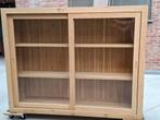 Eiken vitrinekast, Huis en Inrichting, Ophalen, Met plank(en), 100 tot 150 cm, 150 tot 200 cm