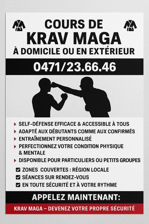 Krav maga Cours Privé, Sport en Fitness, Vechtsporten en Zelfverdediging, Ophalen of Verzenden