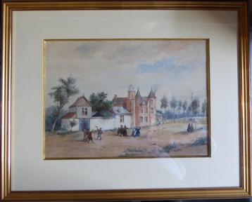 Antieke aquarel gesigneerd door David Tenier's Castle beschikbaar voor biedingen