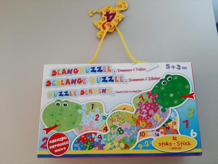 Slangpuzzel sommen en tellen, Kinderen en Baby's, Speelgoed | Kinderpuzzels, Gebruikt, 4 tot 6 jaar, 10 tot 50 stukjes, Ophalen