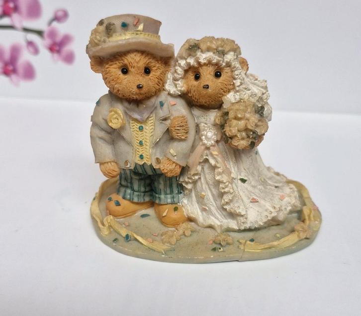 🤍 Mariage d'ours en peluche 🧸, Collections, Ours & Peluches, Comme neuf, Statue, Cherished Teddies, Enlèvement ou Envoi
