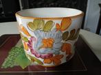 Vintage bloempot Italy handgeschilderd Ø 18 cm, Tuin en Terras, Ophalen of Verzenden, Gebruikt, Binnen