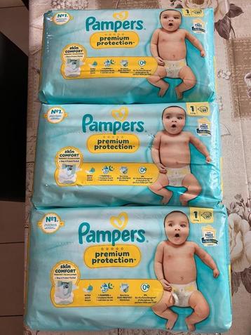 3 nieuwe pakken pampers van 39 stuks maat 1 ( 2-5 kg ) beschikbaar voor biedingen