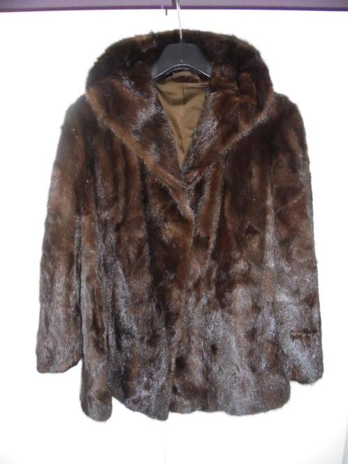 Echte vintage korte bontjas / pelsmantel, Kleding | Dames, Jassen | Winter, Zo goed als nieuw, Bruin, Ophalen of Verzenden