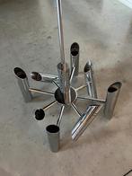 Gaetano Sciolari 8-armige chroom kroonluchter – jaren ’70, Maison & Meubles, Lampes | Lustres, Enlèvement, Utilisé, Métal, Mid-century modern