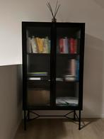 Vitrine/bibliothèque en métal côtelé/noir 150x85x38, Enlèvement, Comme neuf, Métal