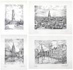 Collection 4 gravures historiques de Bruges | Frans Vanderve, Enlèvement ou Envoi