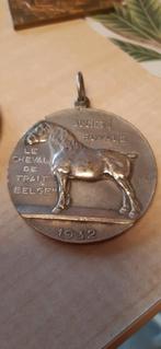 Medaille en argent cheval de trait belge 1932, Ophalen of Verzenden, Zilver