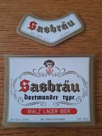 Bieretiket Sasbrau bier brouwerij Leroy Boezinge, Verzamelen, Ophalen of Verzenden, Zo goed als nieuw