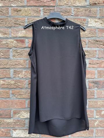 Atmosphere zwarte voile blouse/tuniek T42 in uitstekende sta beschikbaar voor biedingen