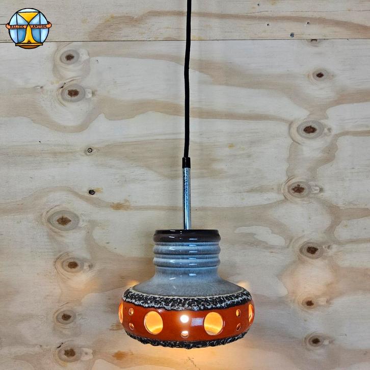 Vintage Keramieken Fat Lava Space Age hanglamp Herda (70s), Huis en Inrichting, Lampen | Hanglampen, Zo goed als nieuw, Minder dan 50 cm